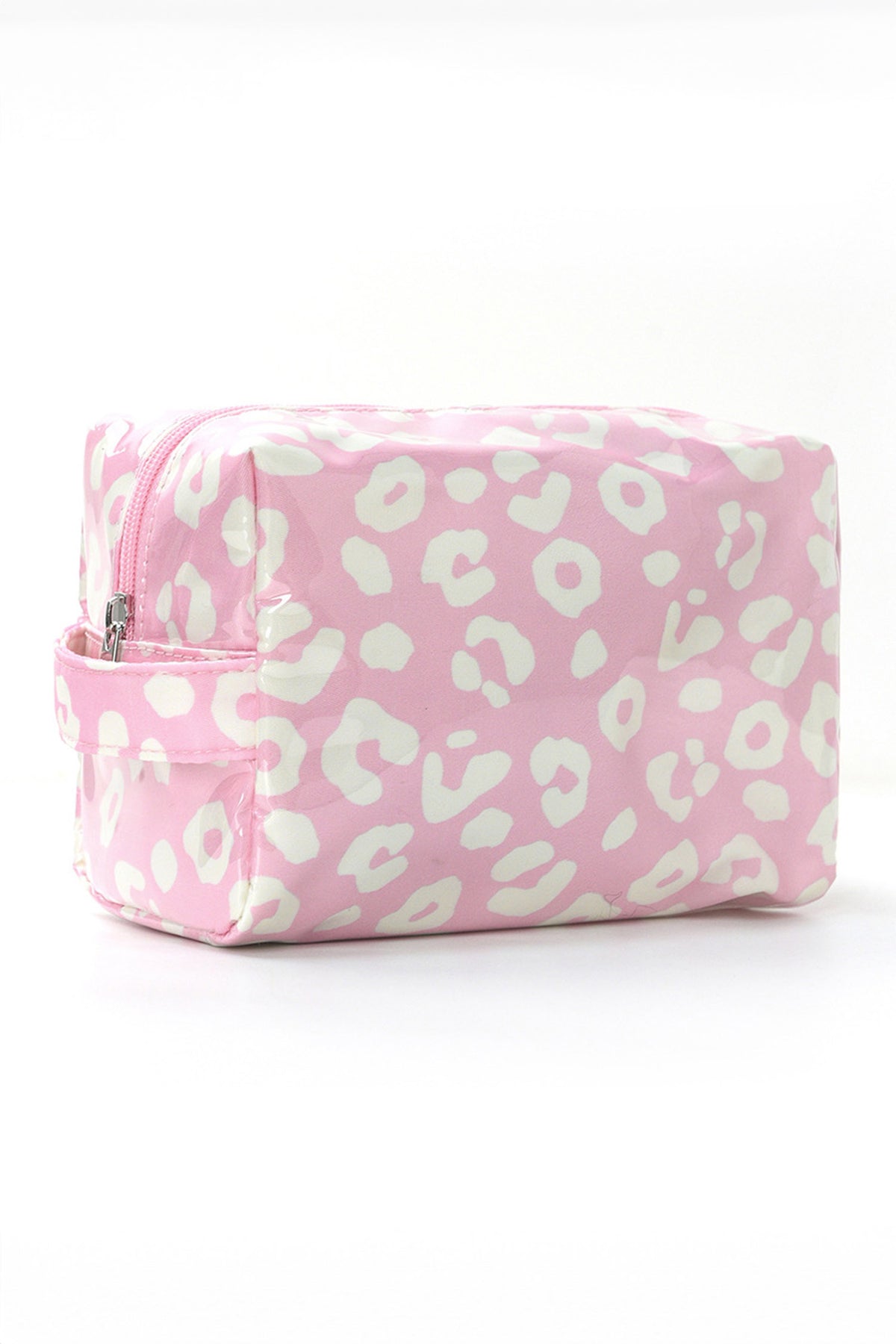 Blackish Green Leopard Print PVC Travel Makeup Organizer Cosmetic Bag