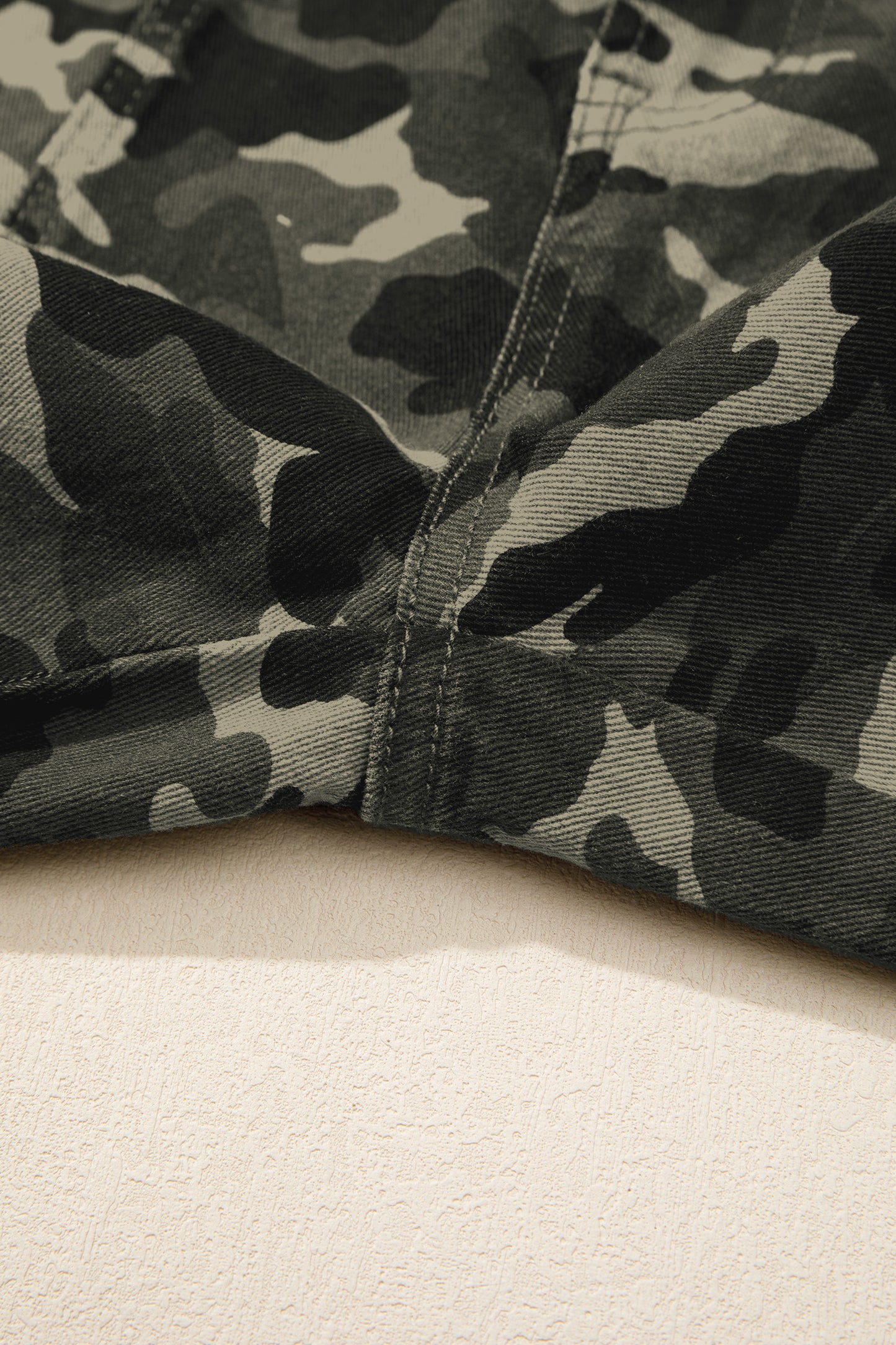 Green Camouflage Print Multi Pocketed Womens Denim Pants
