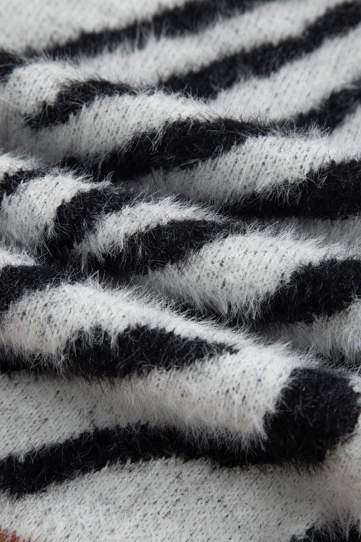 Coffee Western Leopard Zebra Print Long Sleeve Round Neck Sweater