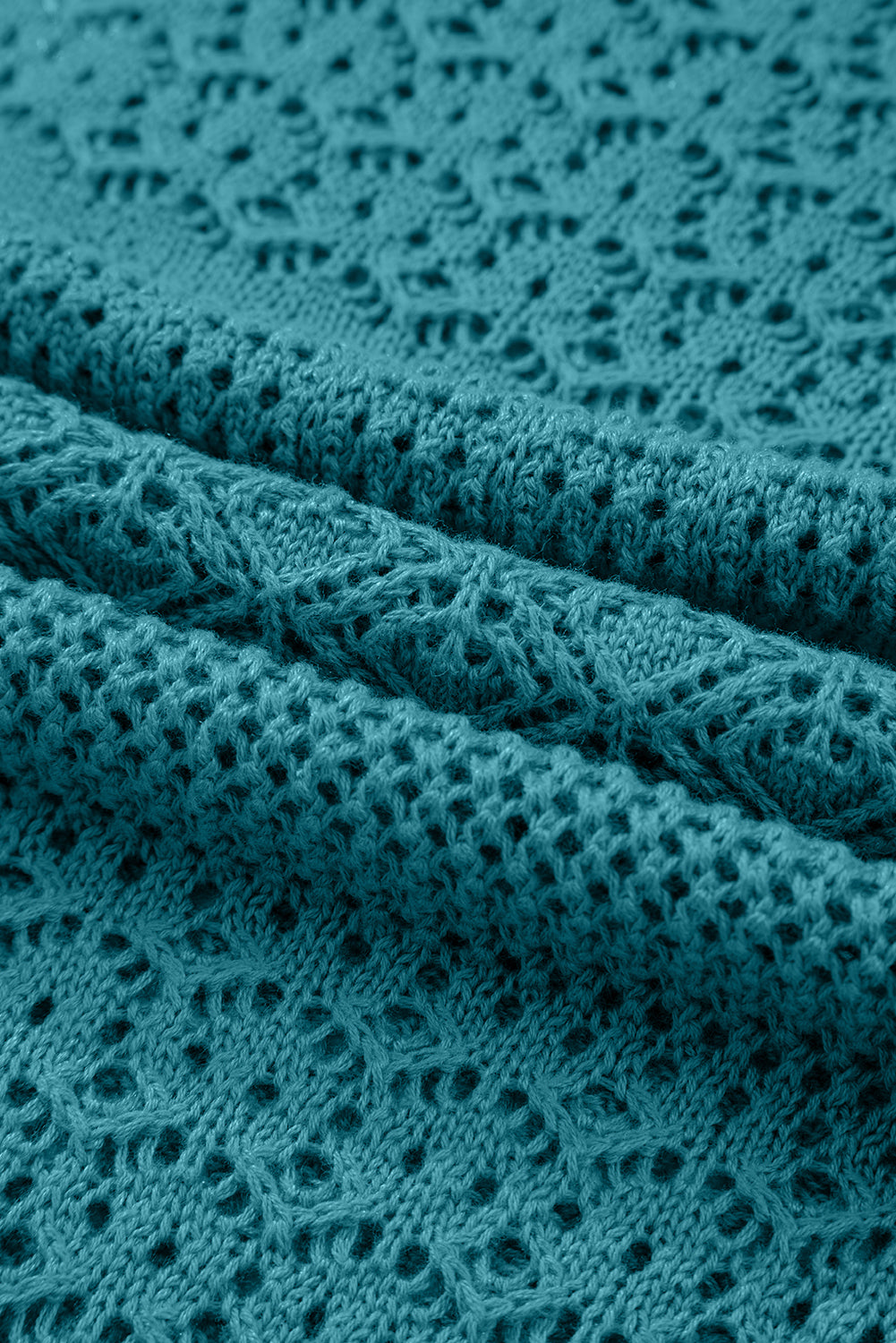 Jet Stream Mix Pattern Hollowed Knit Open Front Cardigan