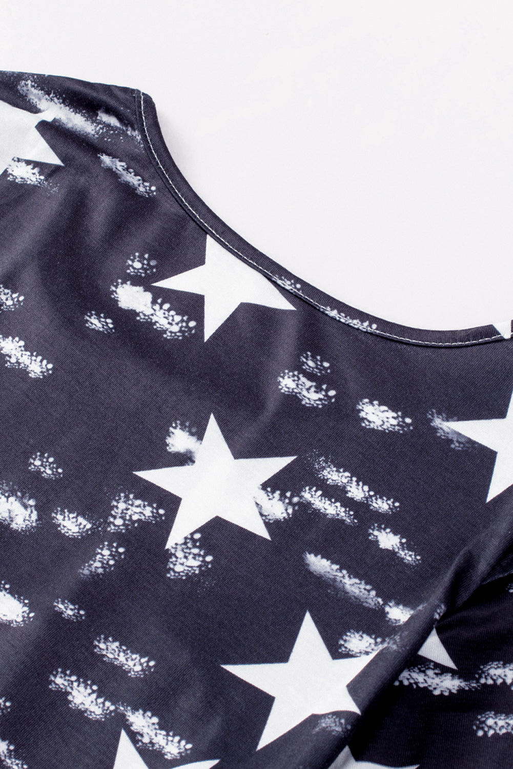 Black Contrast American Flag Cutout T-Shirt