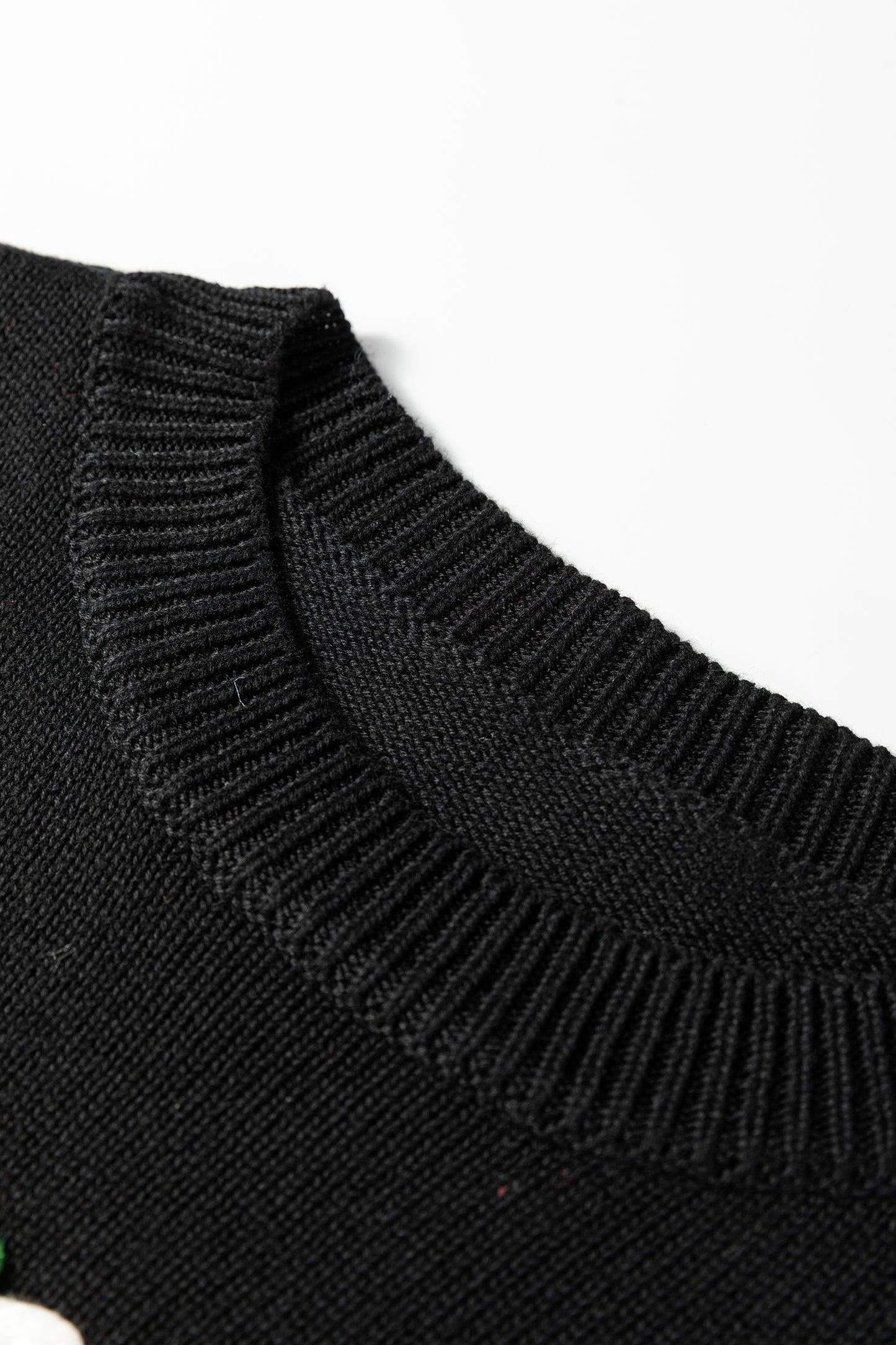 Smoke Gray Merry Colorful Dot Detail Christmas Drop Shoulder Sweater