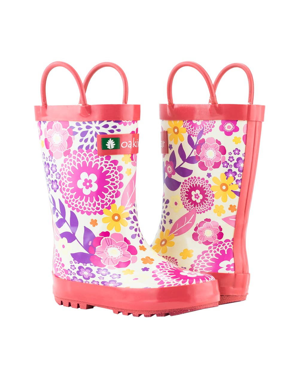 Loop Handle Boots, Pink Flowers