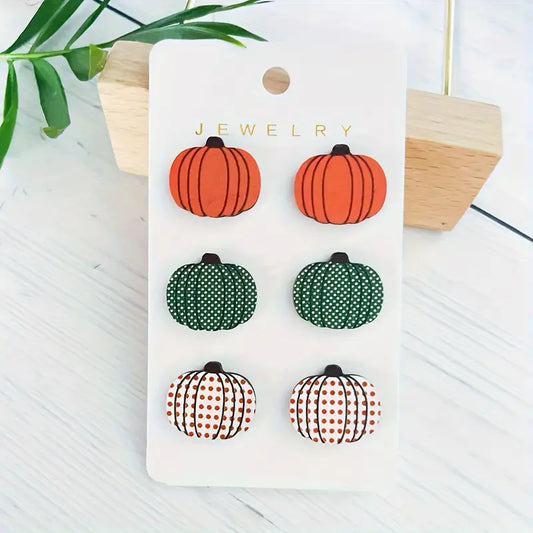 Fall Pumpkin Earrings 3 sets