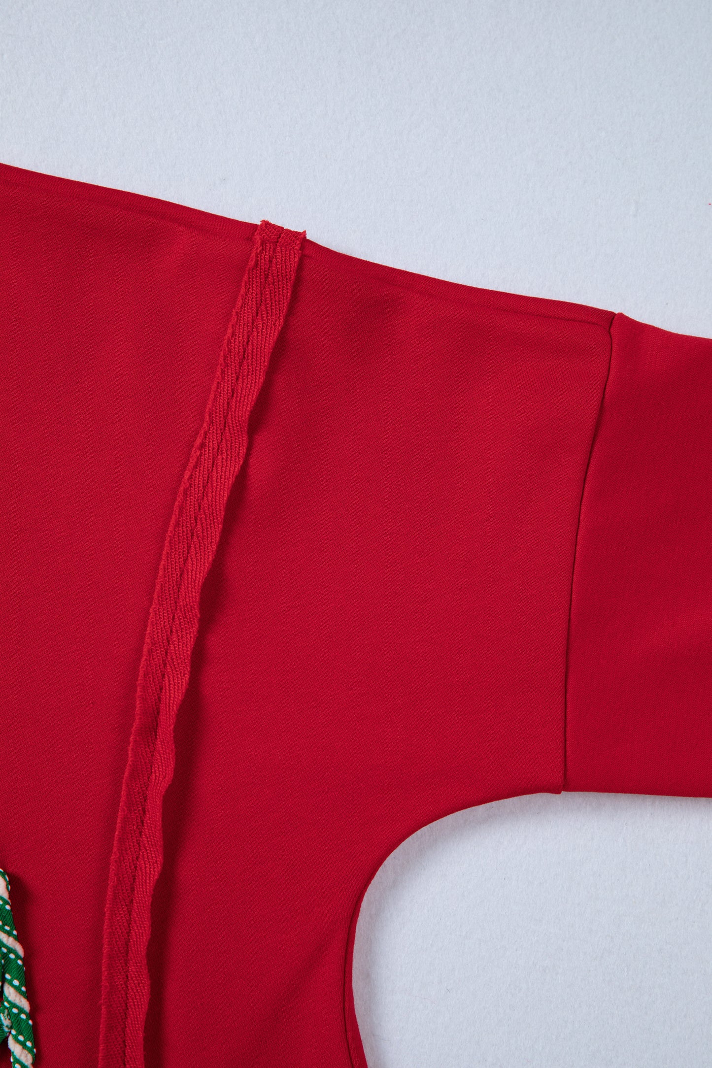 Racing Red Holly Jolly Embroidered Graphic Baggy Sweatshirt