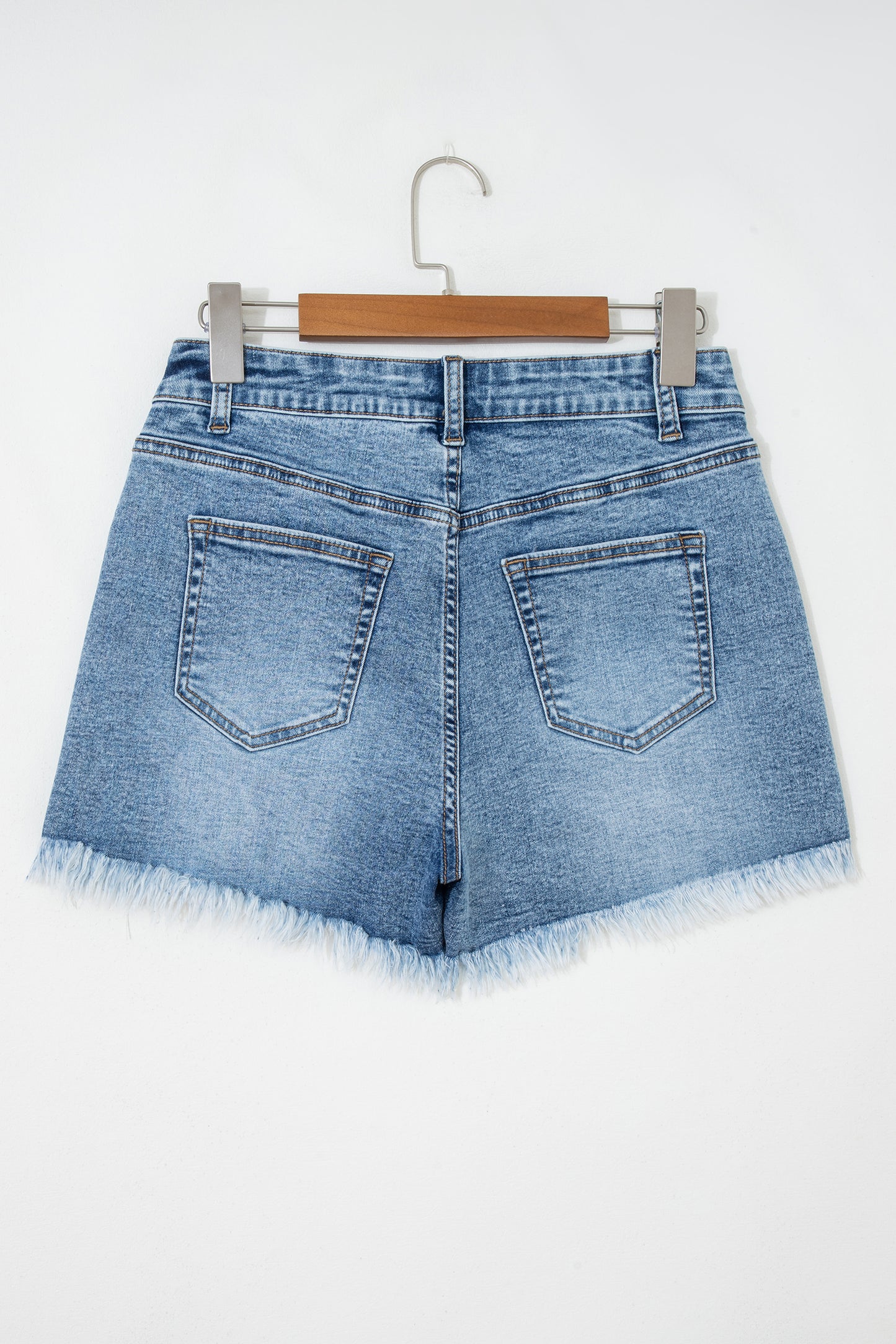 Dusk Blue Western Embroidery Stud Denim Shorts Summer Daily Wear