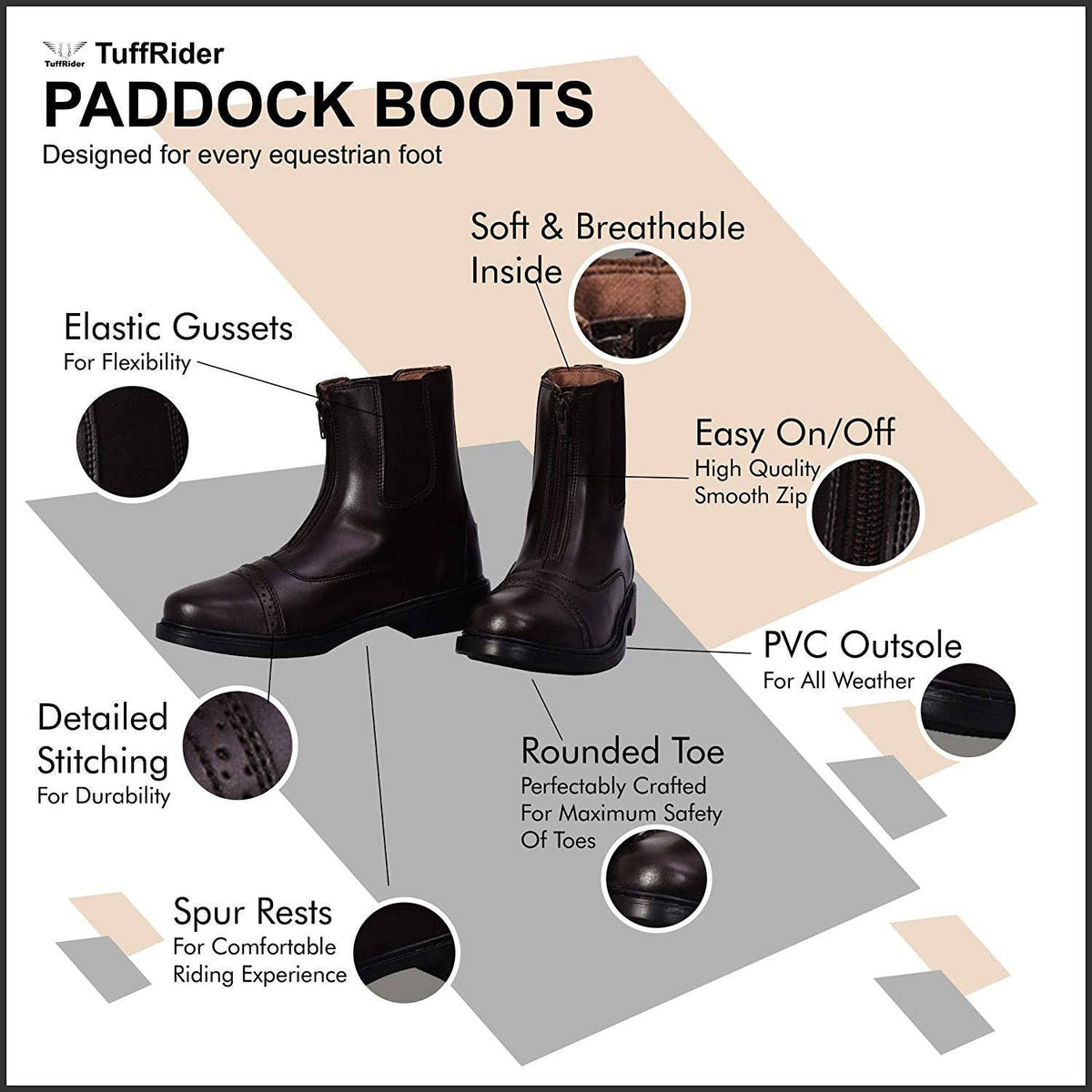 TuffRider Children's Front-zip Paddock Boots