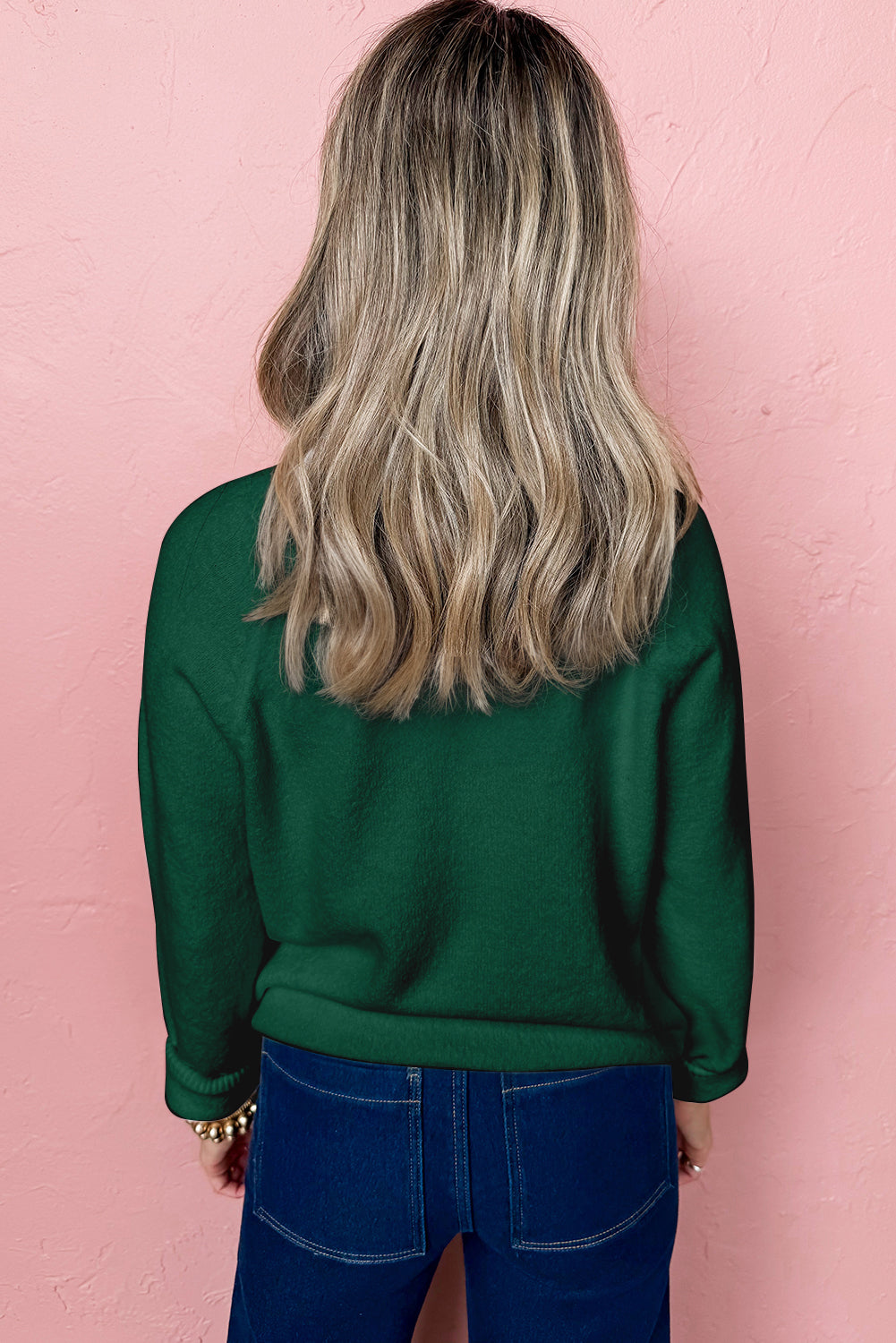 White MERRY Letter Pattern Christmas Raglan Sleeve Sweater