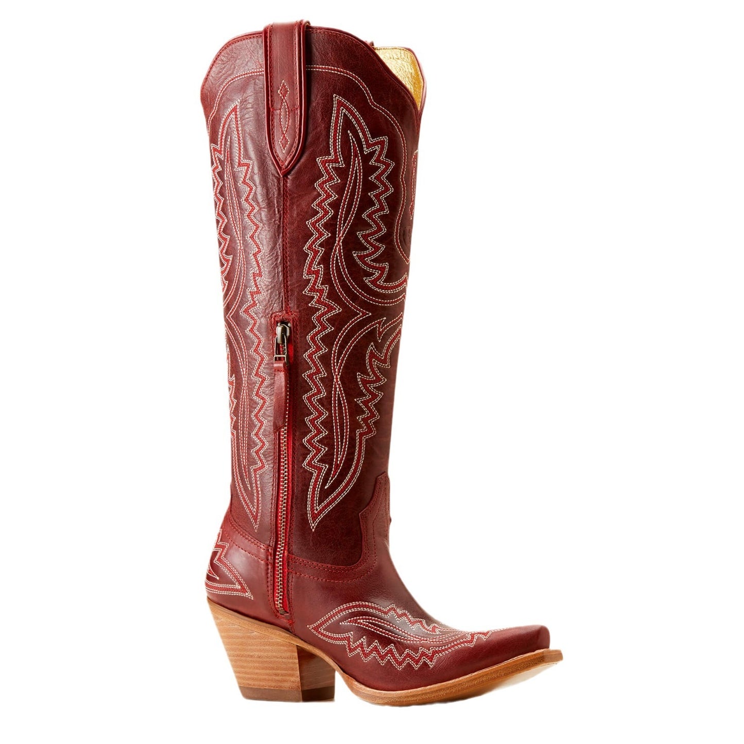 Women's Pointed Toe Chunky Heel Tall Western Style Cowboy Boot