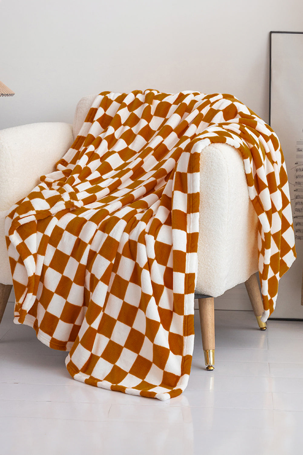 Dark Green Checkerboard Printed Soft Throw Blanket 120*200cm