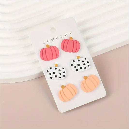 Fun Pumpkin Earrings 3 sets