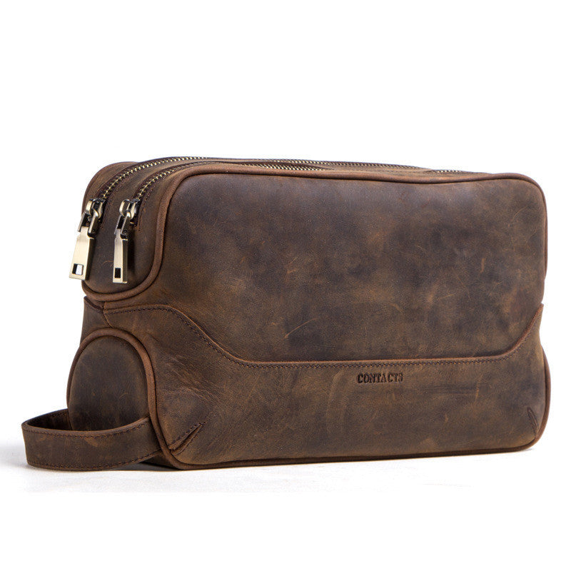 Crazy Horse Cowhide Men's Storage Bag