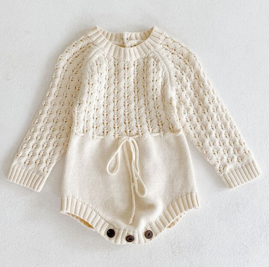 Girl Baby Knitted Hollow Waist Romper