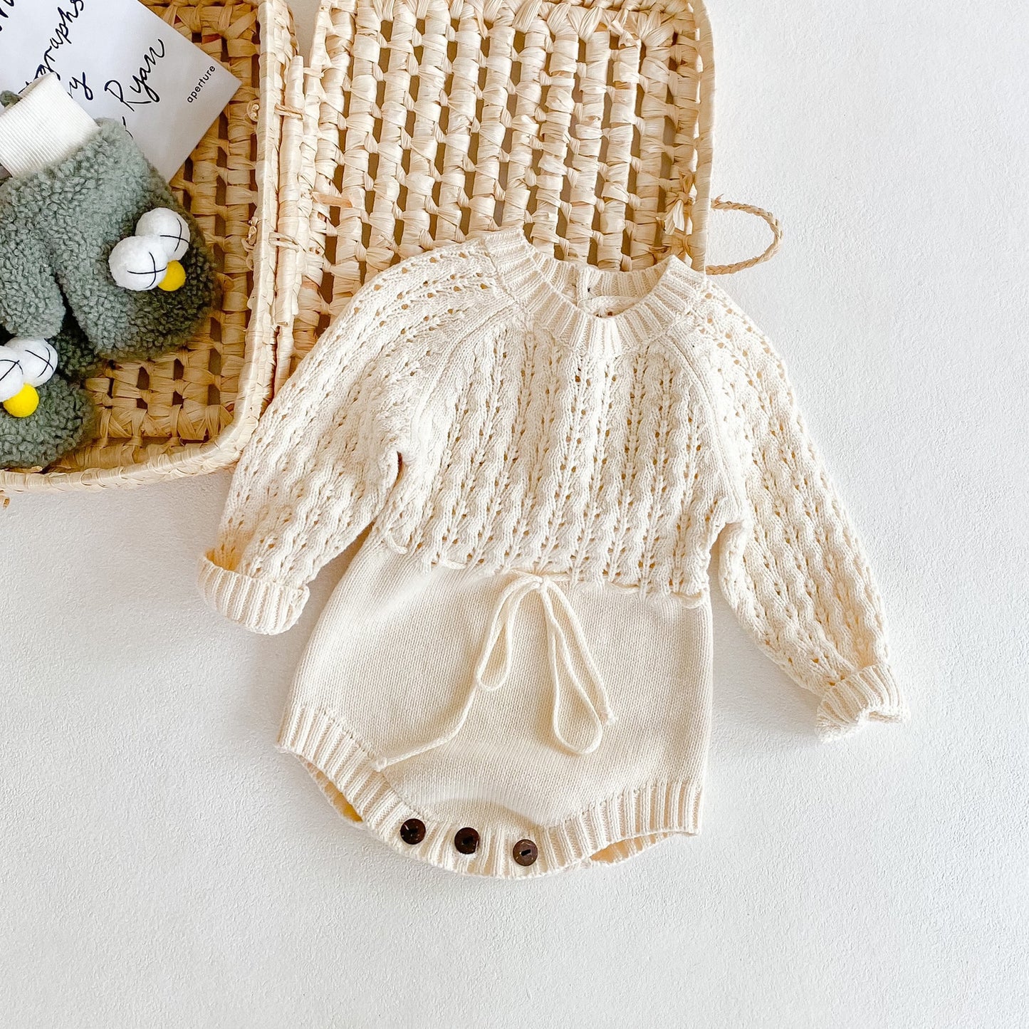 Girl Baby Knitted Hollow Waist Romper