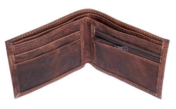 Mens Leather Wallet with Coin Pocket