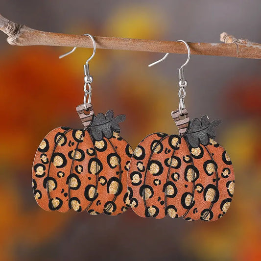 Leopard Pumpkin Earrings