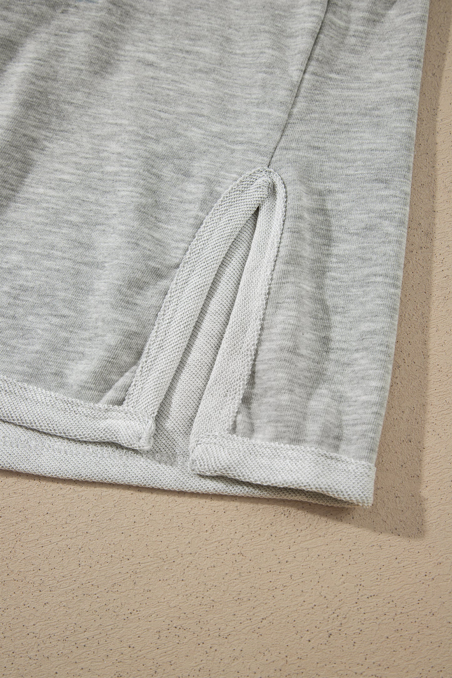 Light Grey Long Sleeve Patch Embroidery Tunic Plus Size Blouse