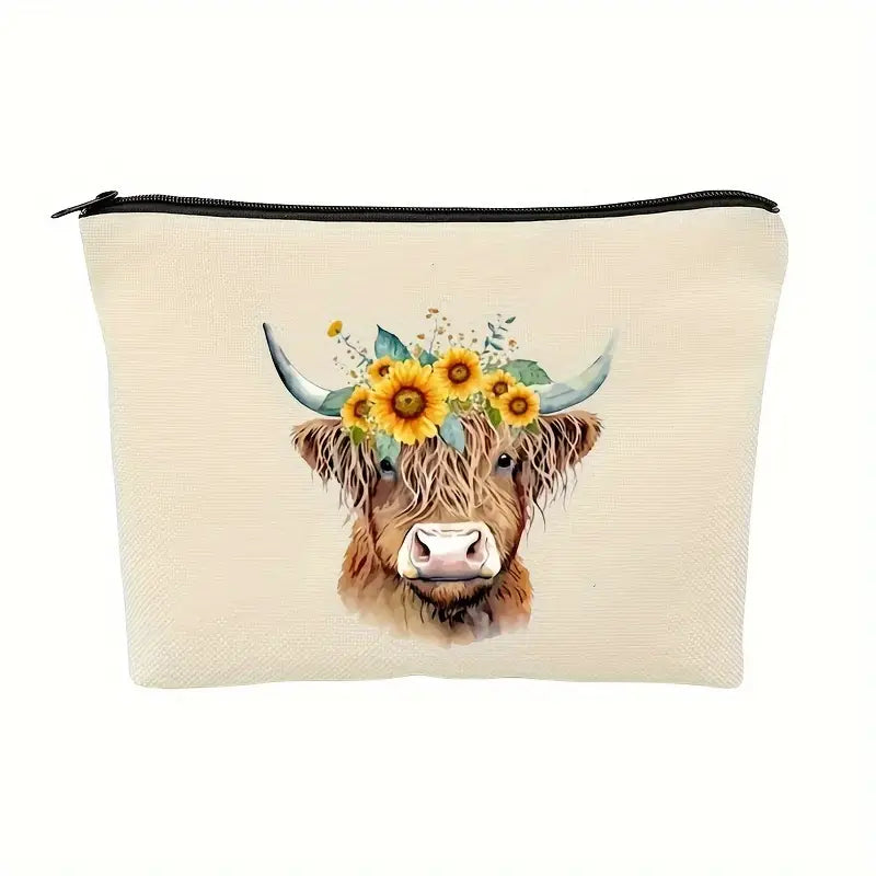 Highlander Cow Makeup Bag