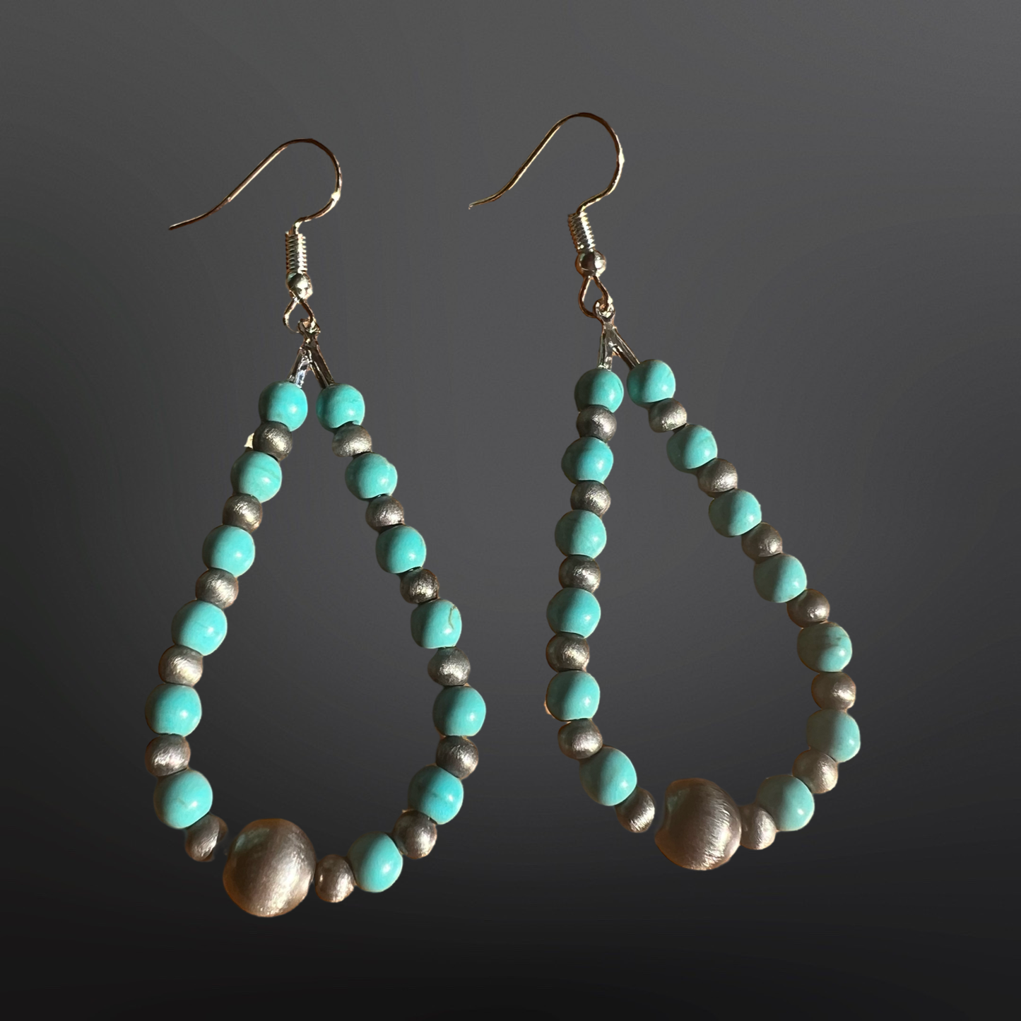 Faux Turquoise and Navajo Pearls Earrings