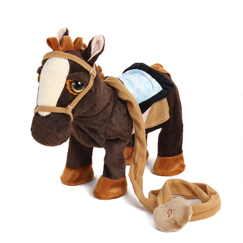 Children's Electric Plush Toy Singing And Dancing Horse Leash