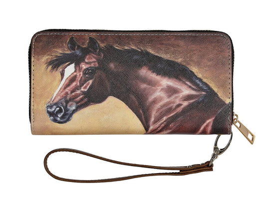 AWST Int'l "Lila" Bay Horse Head Clutch Wallet