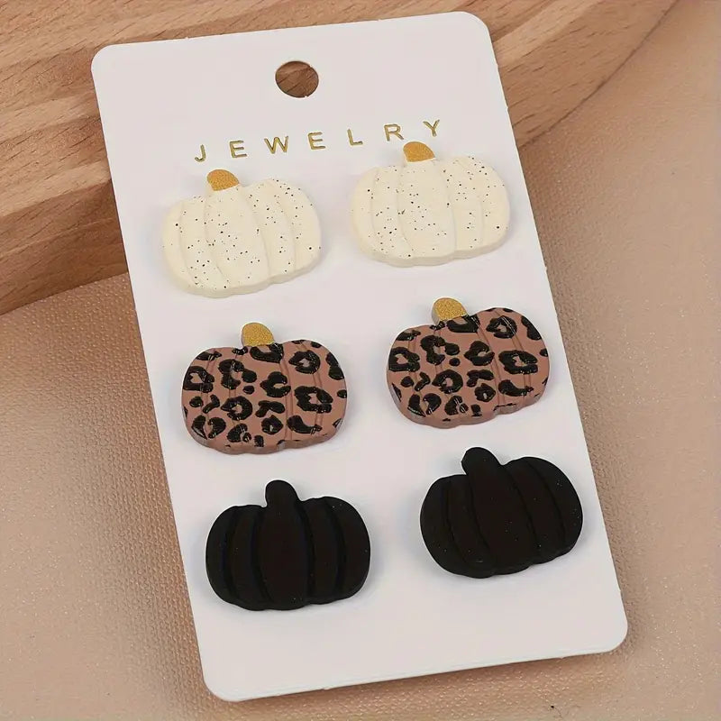 Modern Pumpkin Earrings 3 sets