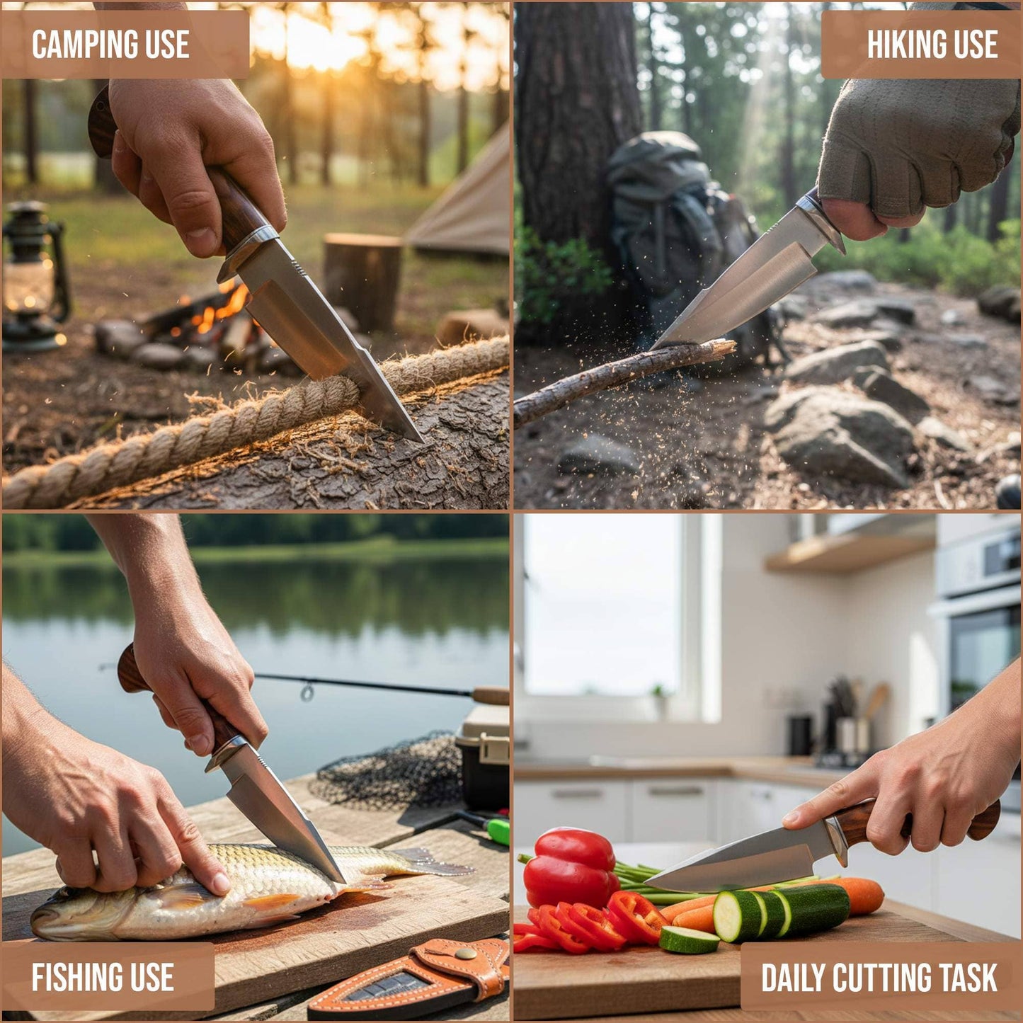 10' Handmade Stainless steel knife with leather sheath