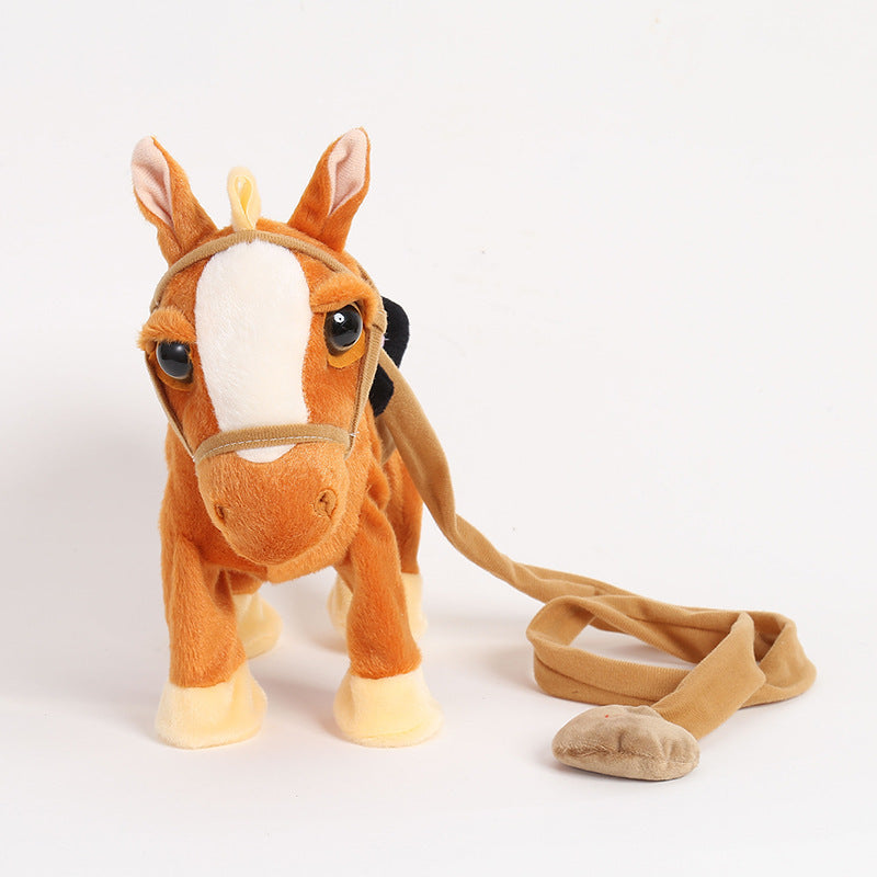 Children's Electric Plush Toy Singing And Dancing Horse Leash