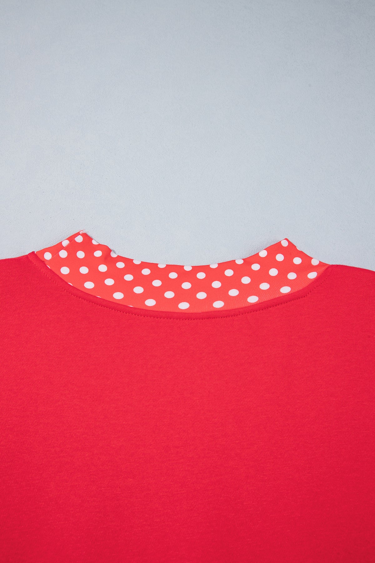 Tomato Red Casual Polka Dot Patchwork Letter Graphic Plus Size Sweatshirt
