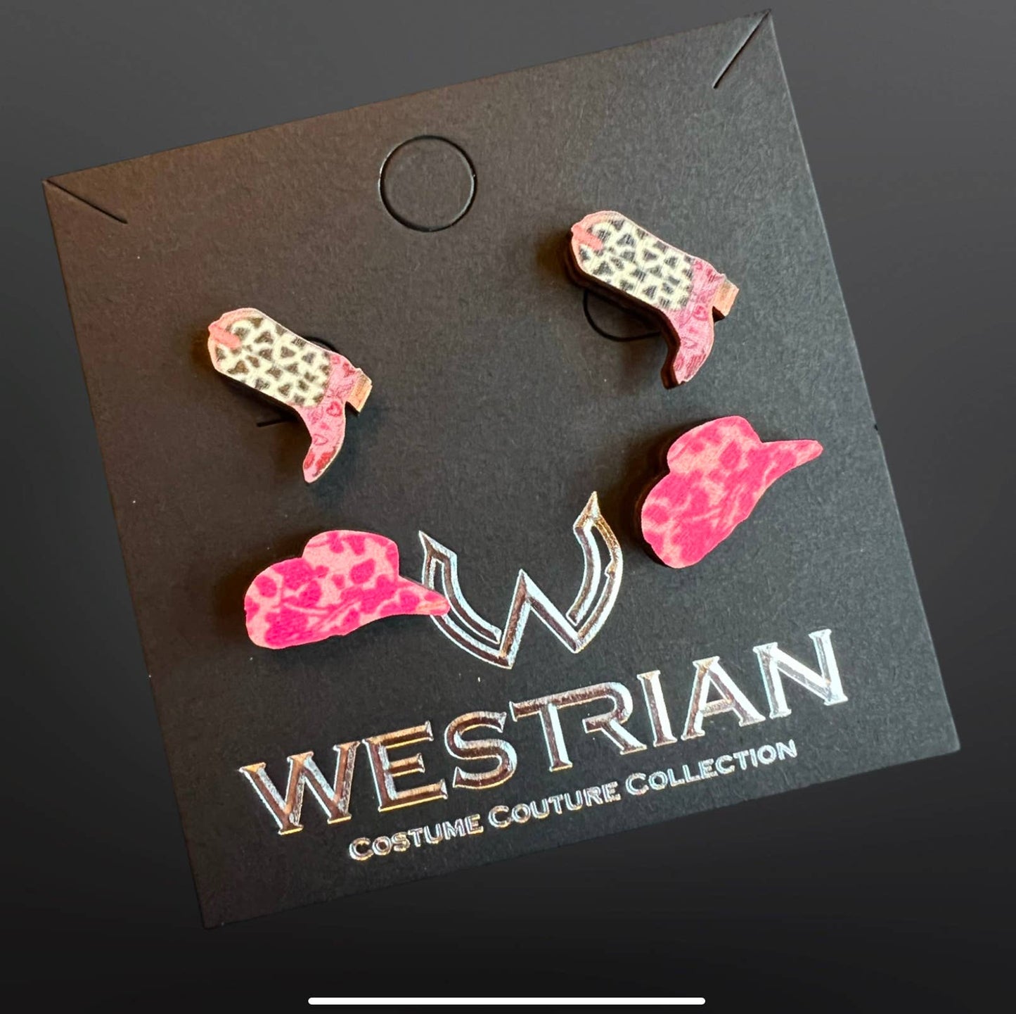 Western Cowgirl Wood Earrings SET OF TWO PAIR