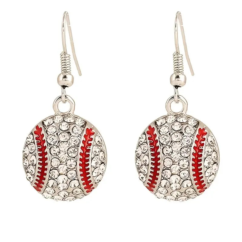 Blingy Baseball Earrings