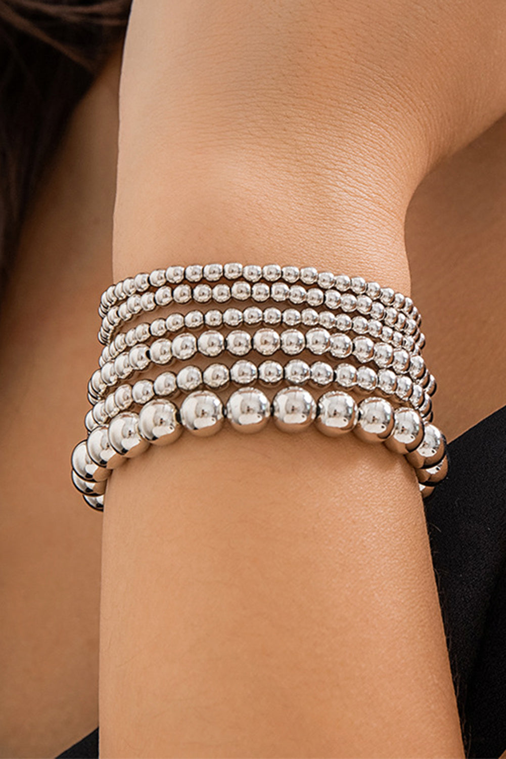 White Multi Layered Beaded Bracelet