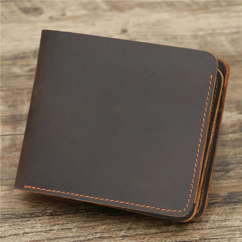 Men's Wallet Leather Wallet Tri-fold First Layer Cowhide