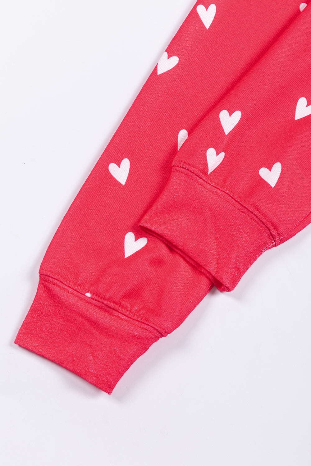 Fiery Red Valentines Heart Print Pants Set