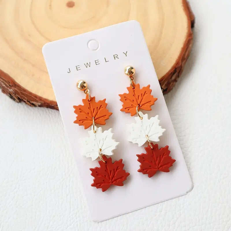 Fall Leaves Dangly Earrings