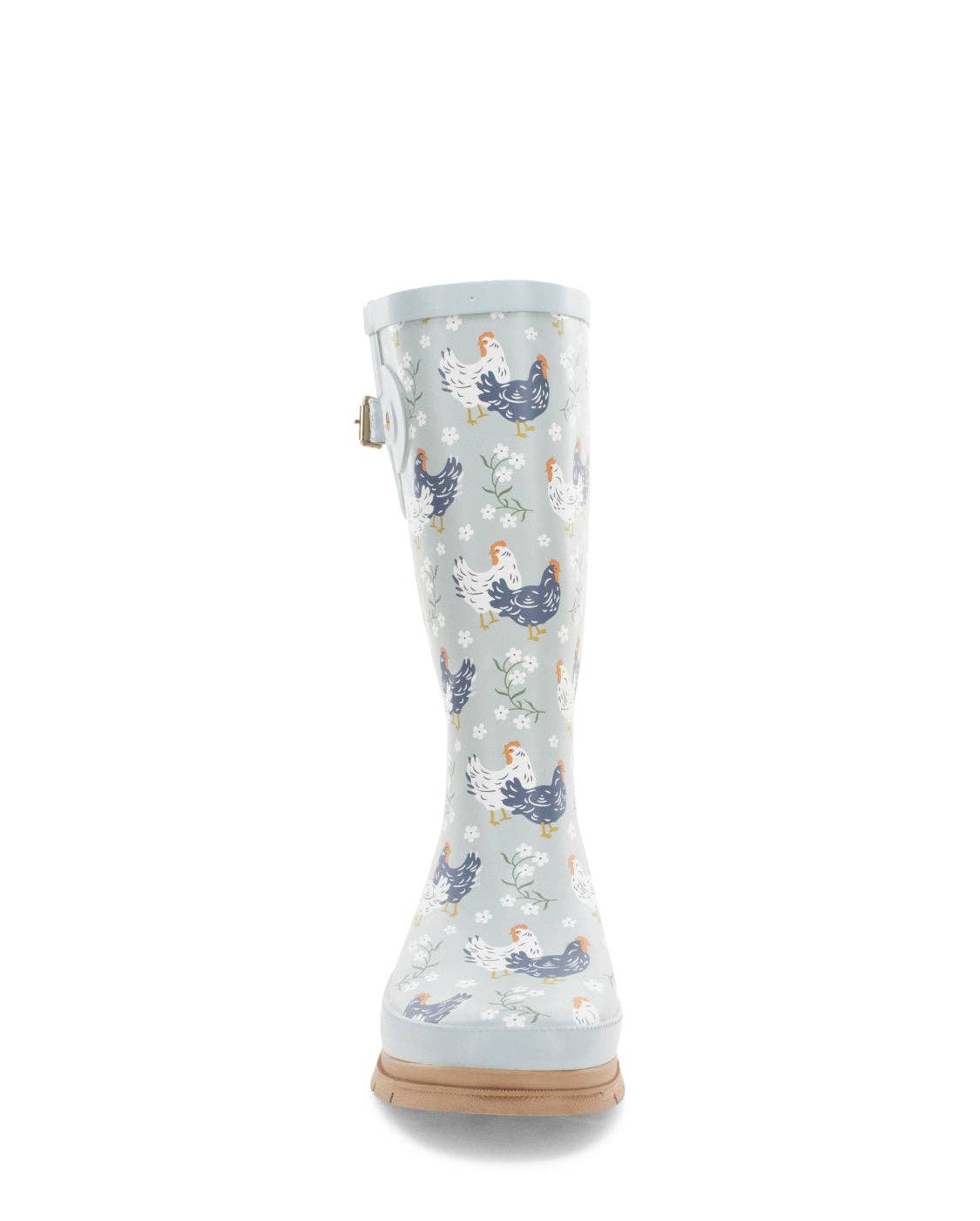 Women's Chicken Faux Fur Tall Rain Boot - Blue