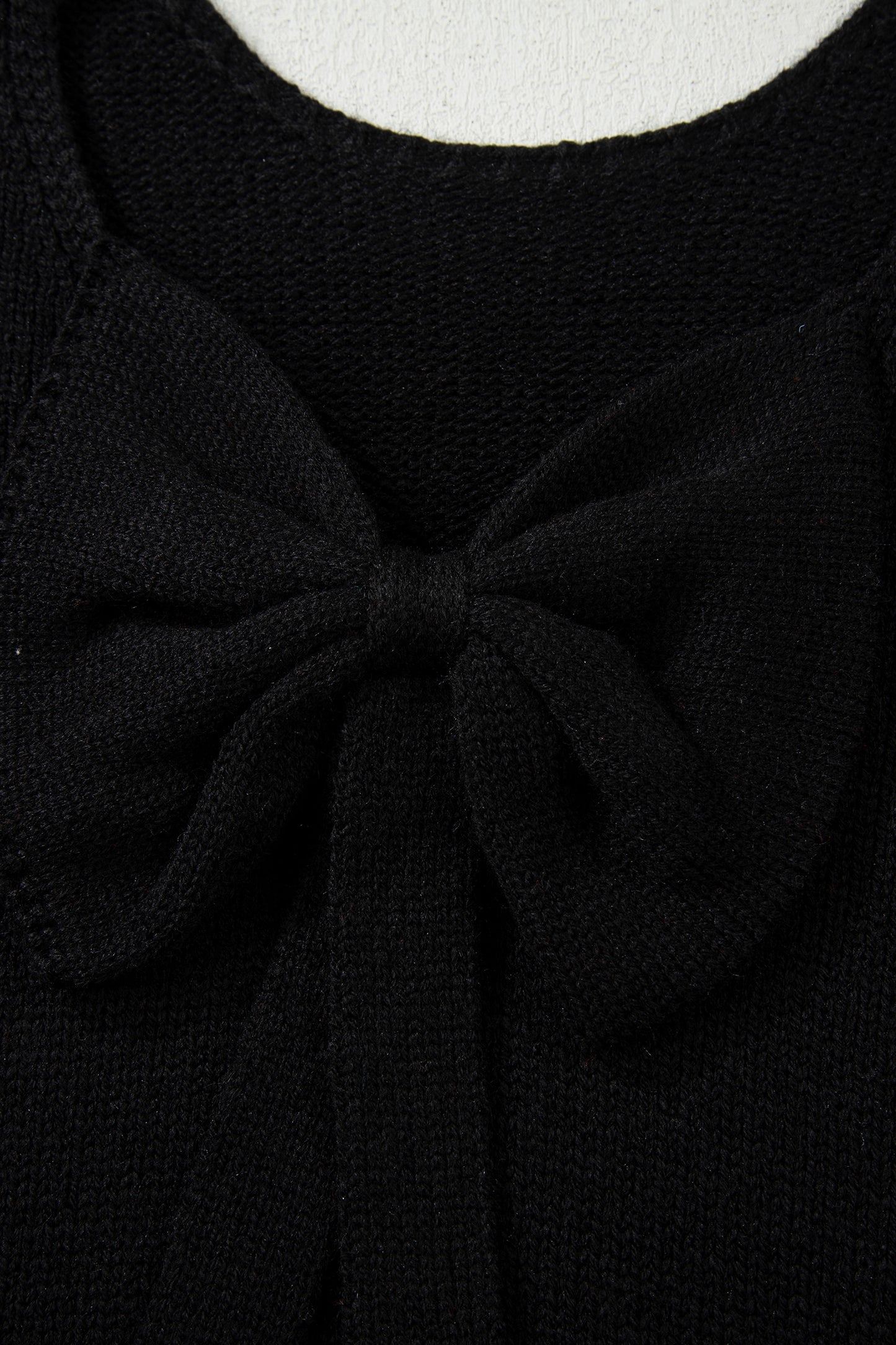 Bright Green Bow Backless Bubble Sleeve Sweater