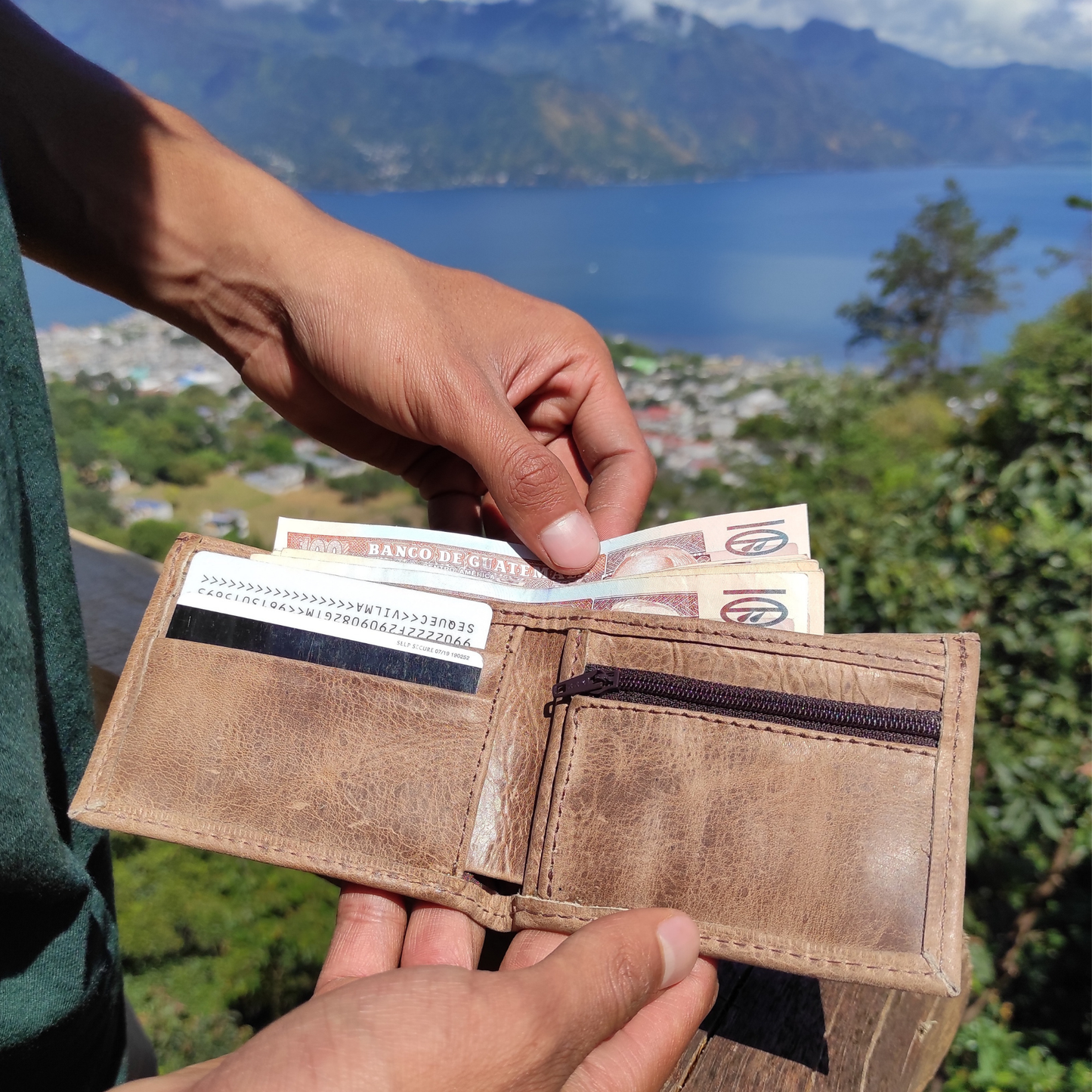 Mens Leather Wallet with Coin Pocket