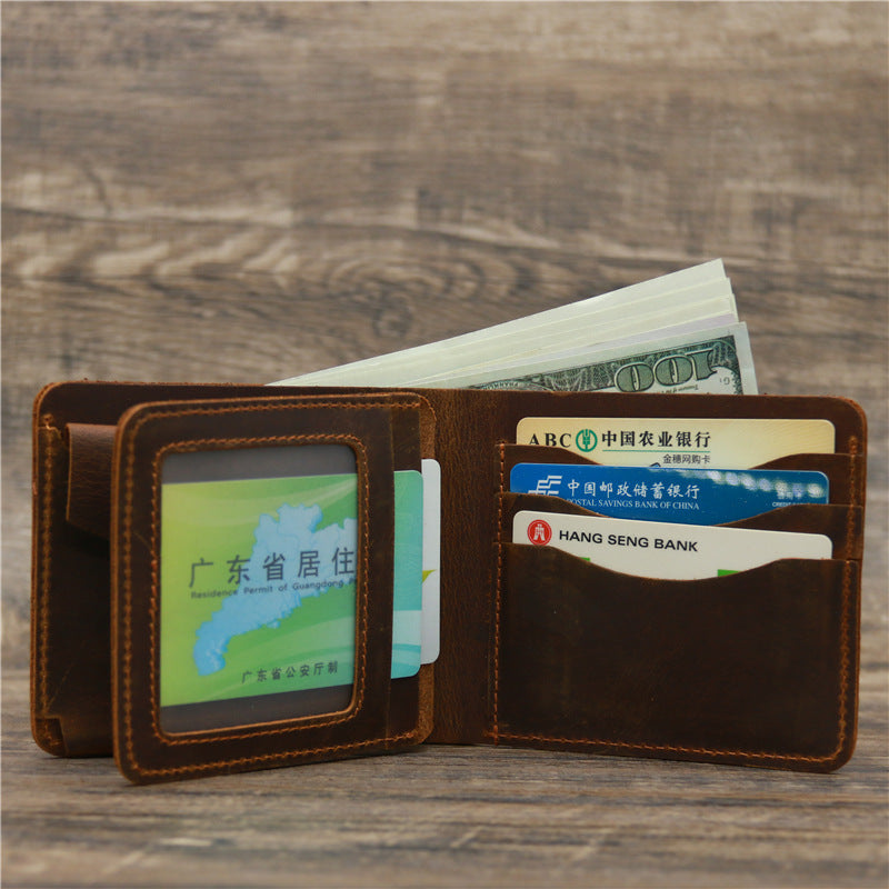 Men's Wallet Leather Wallet Tri-fold First Layer Cowhide