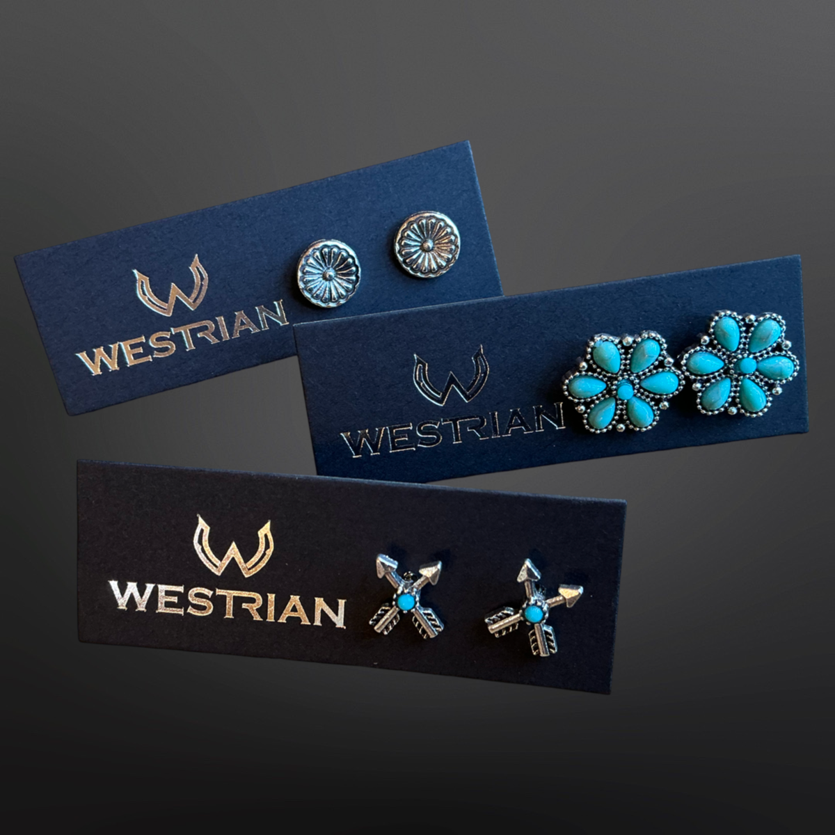 Western Faux Stud Earrings Assortment Of Over 20 Patterns