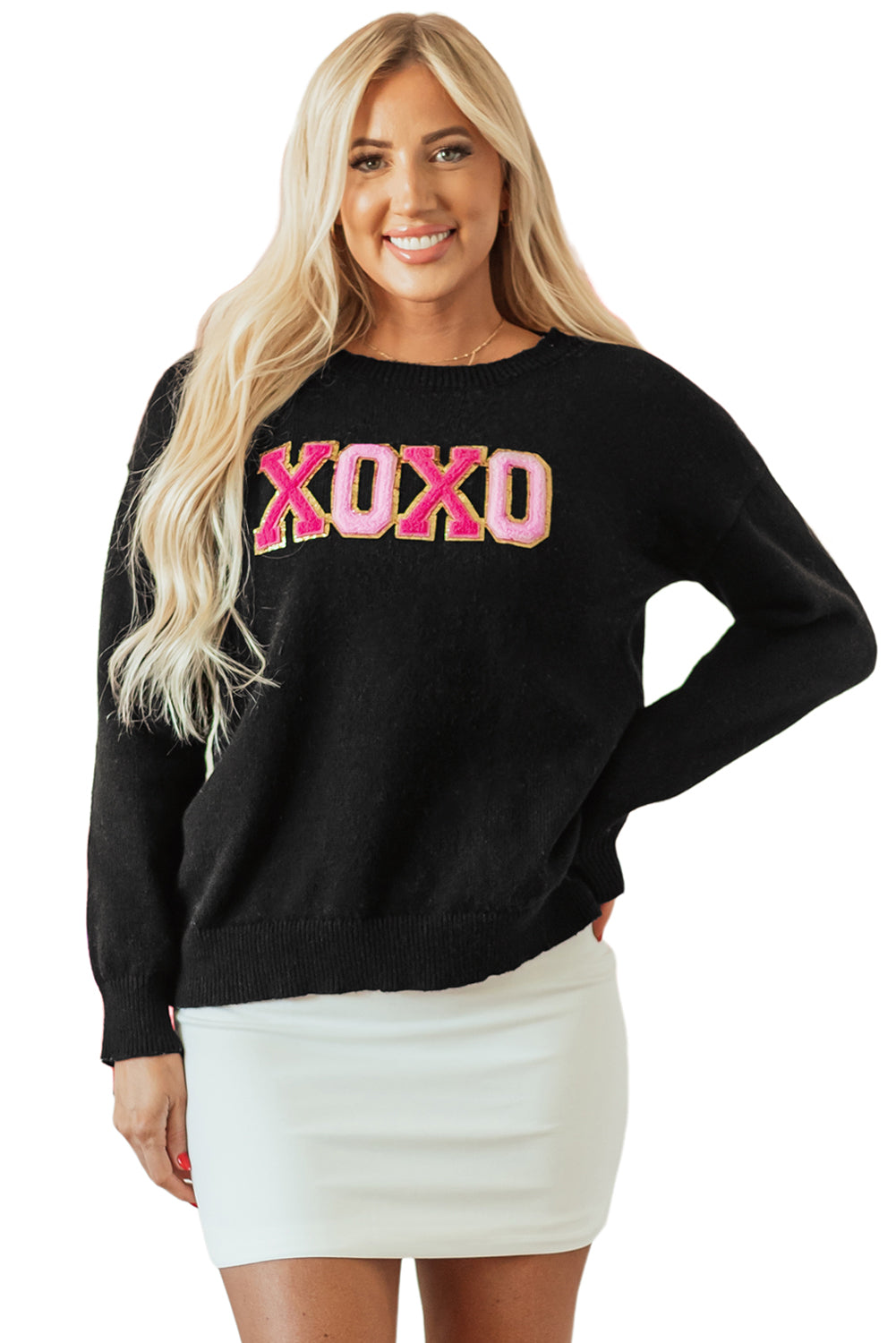 White Merry & Bright Round Neck Casual Sweater