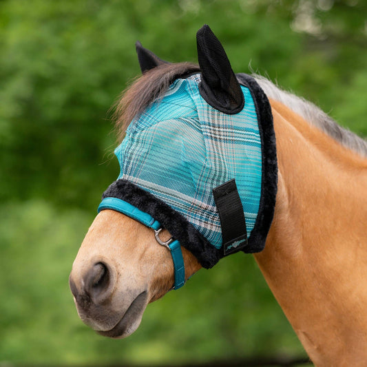 Pony - Fly Mask with Fleece Trim & Soft Mesh Ears - 73% UV Blocking