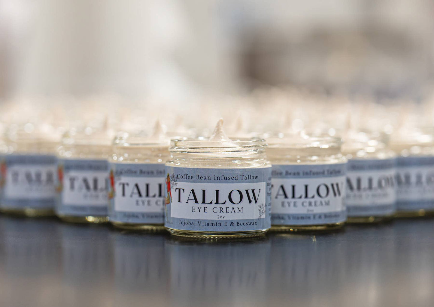 Coffee Bean infused Tallow Eye Cream, Grass Fed Beef Tallow