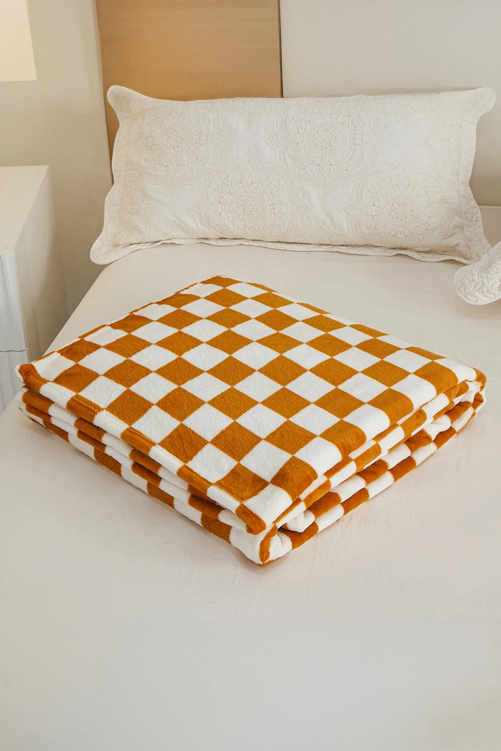 Dark Green Checkerboard Printed Soft Throw Blanket 120*200cm