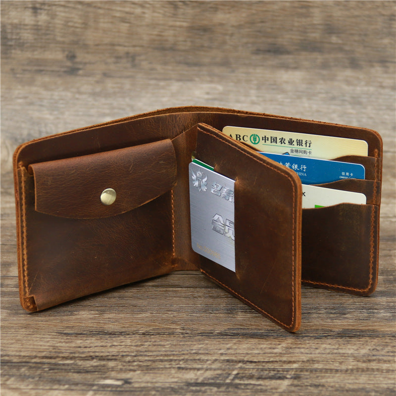 Men's Wallet Leather Wallet Tri-fold First Layer Cowhide