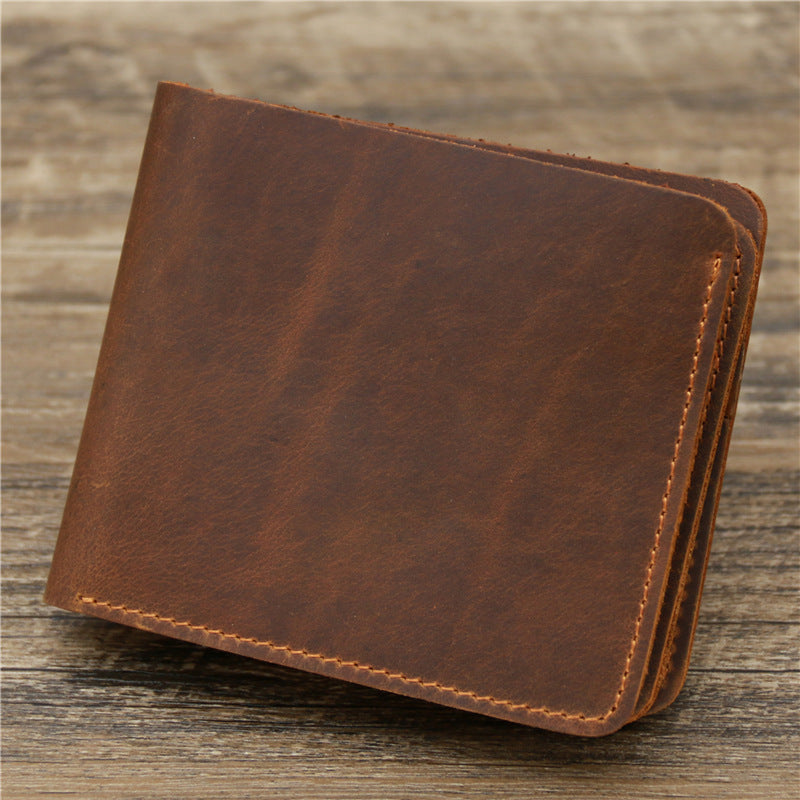 Men's Wallet Leather Wallet Tri-fold First Layer Cowhide