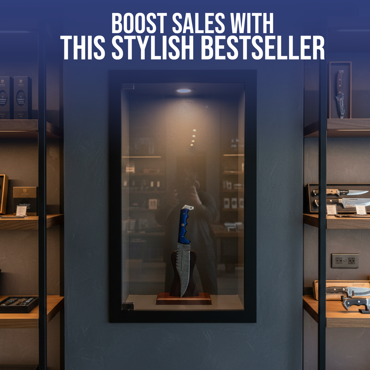 12' Handmade damascus steel knife with leather sheath