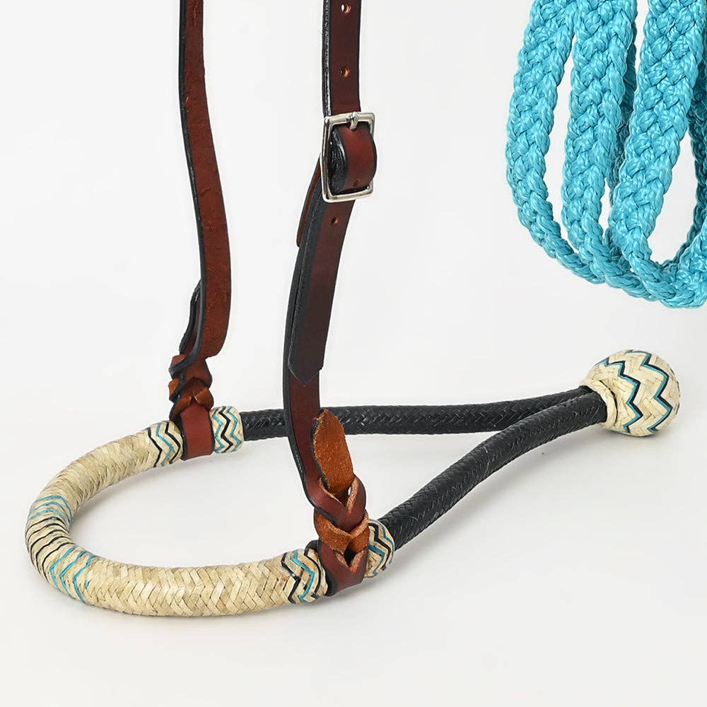 Horse Headstall, Bosal & Reins Set