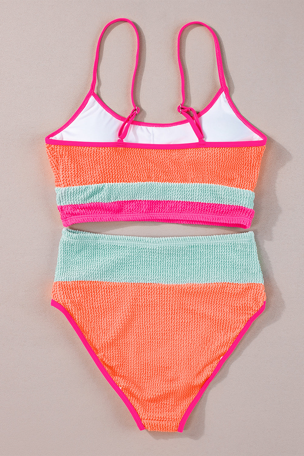 Beau Blue Color Block High Waisted Sexy Bikini Set