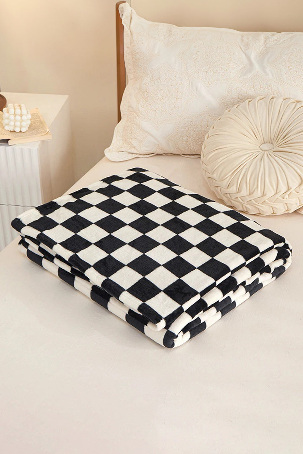 Dark Green Checkerboard Printed Soft Throw Blanket 120*200cm